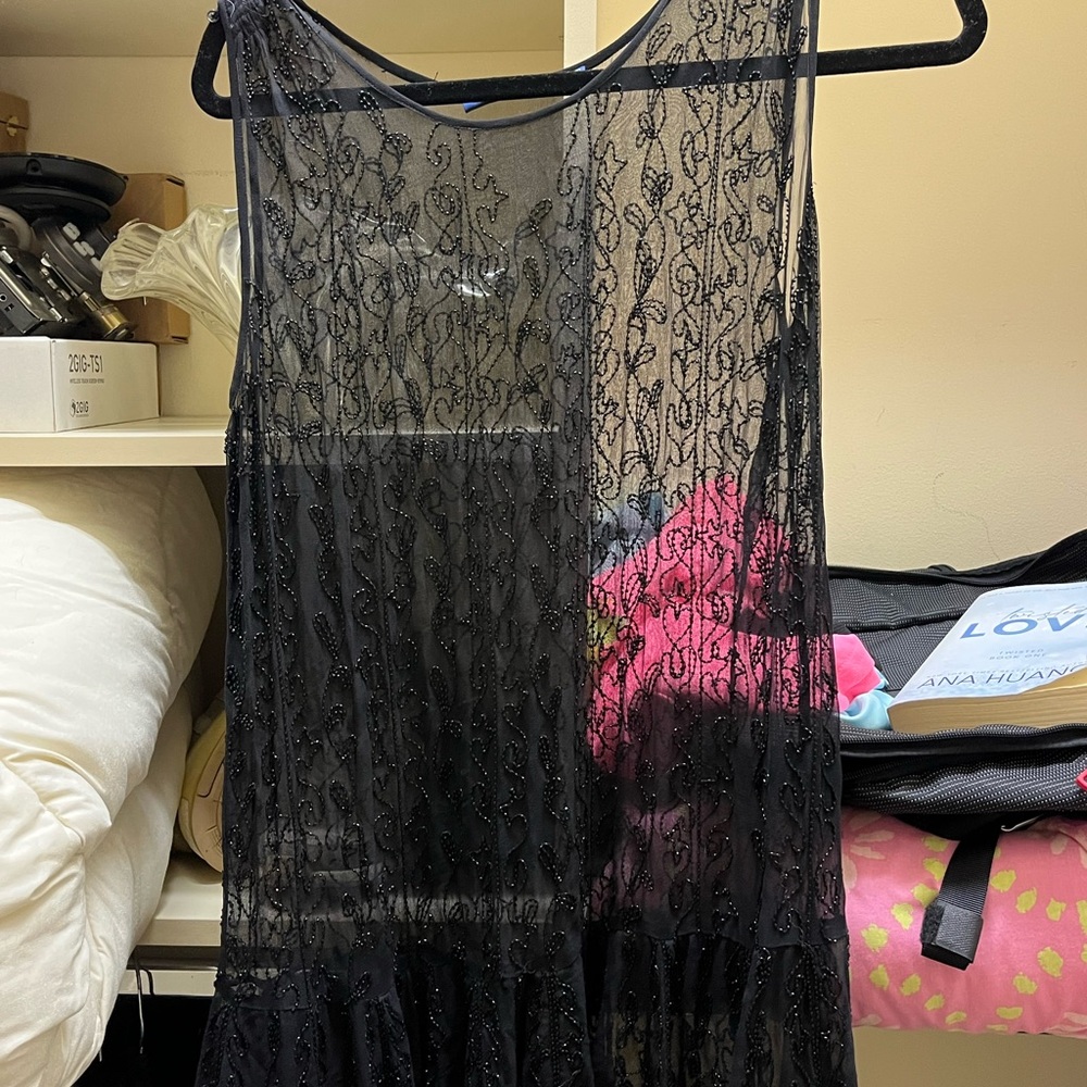 Ralph Lauren Black Sheer Sleeveless Dress